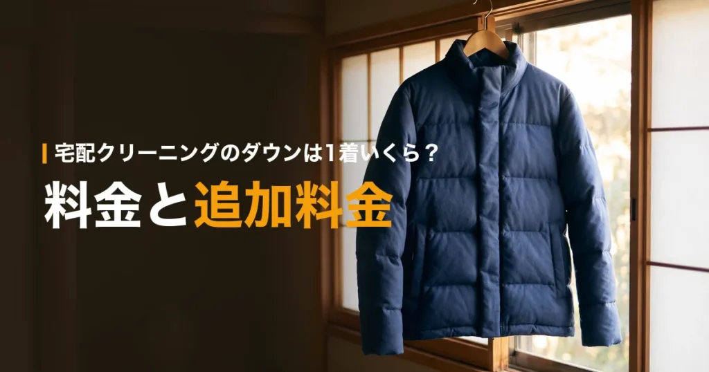 宅配クリーニングのダウンは1着いくら？料金と追加料金（イメージ）